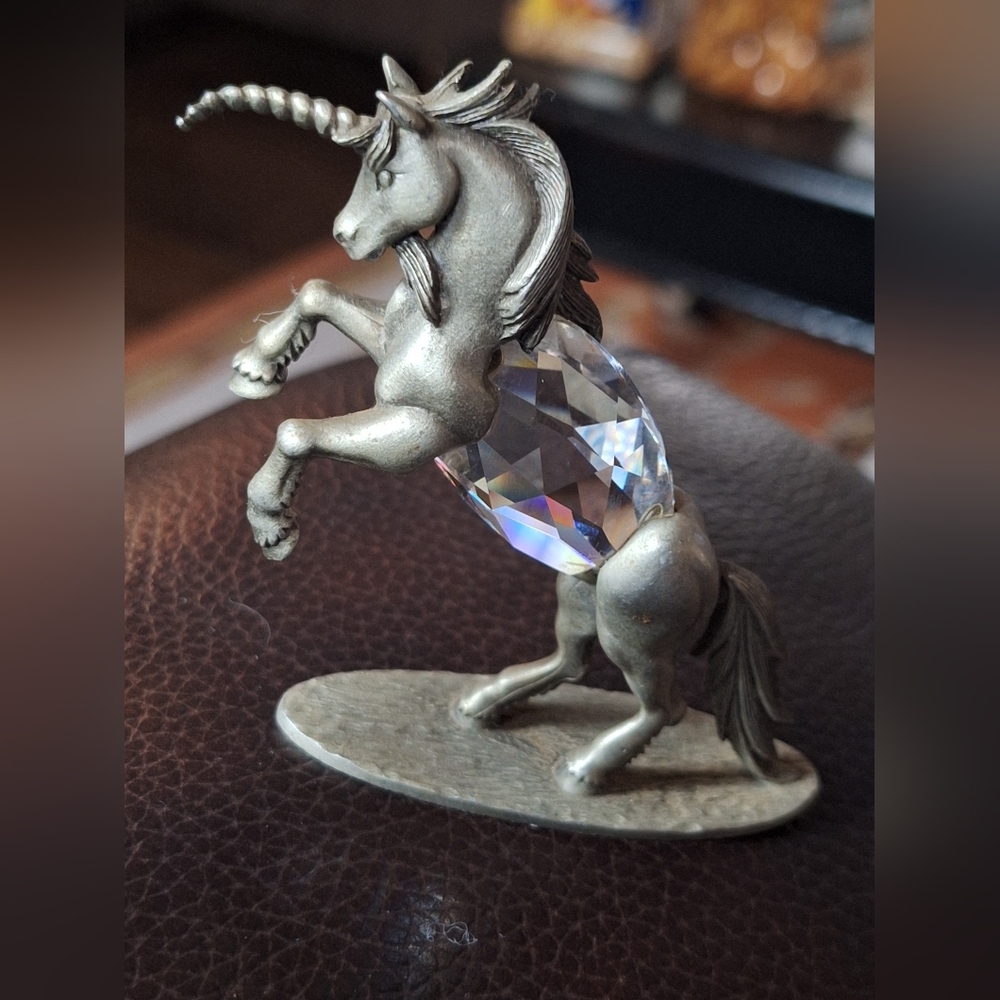 Manon Pewter And Swarovski Crystal Unicorn Figure